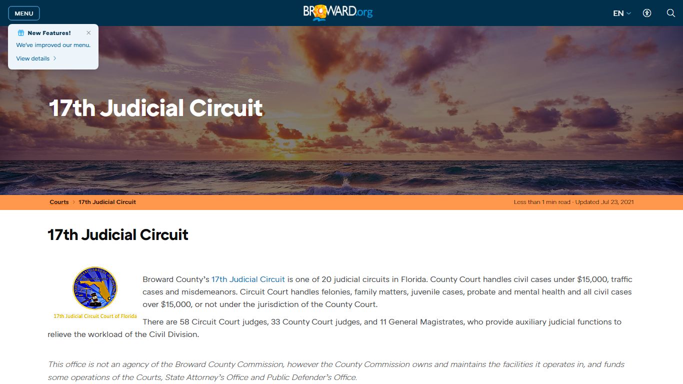 Court Services 17th Judicial Circuit - Broward County, Florida